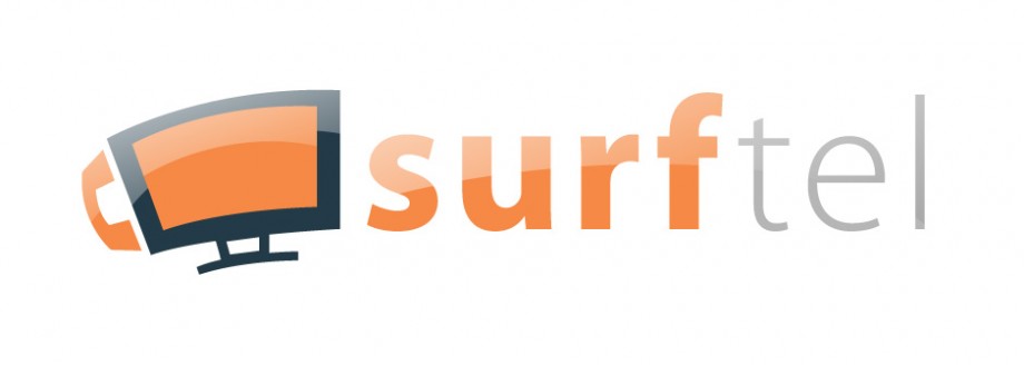 Logo design for SurfTel, a european digital phone service