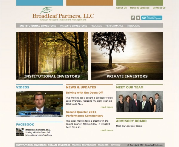 Design and implementation of a custom WordPress website template for Broadleaf Partners, an investment consulting company.